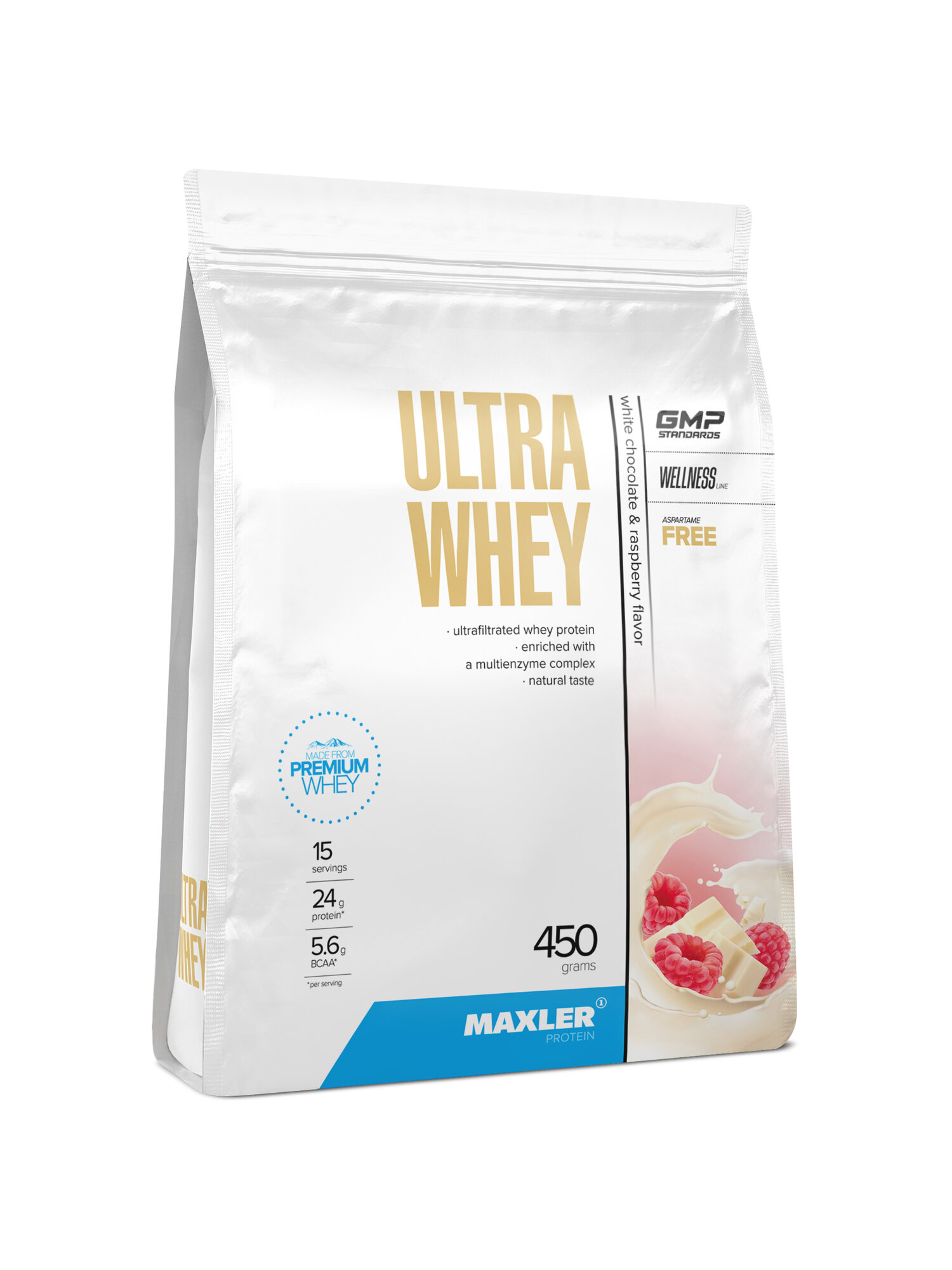 Протеин сывороточный для мужчин и женщин Maxler, порошок, 450 г - Белый шоколад с малиной