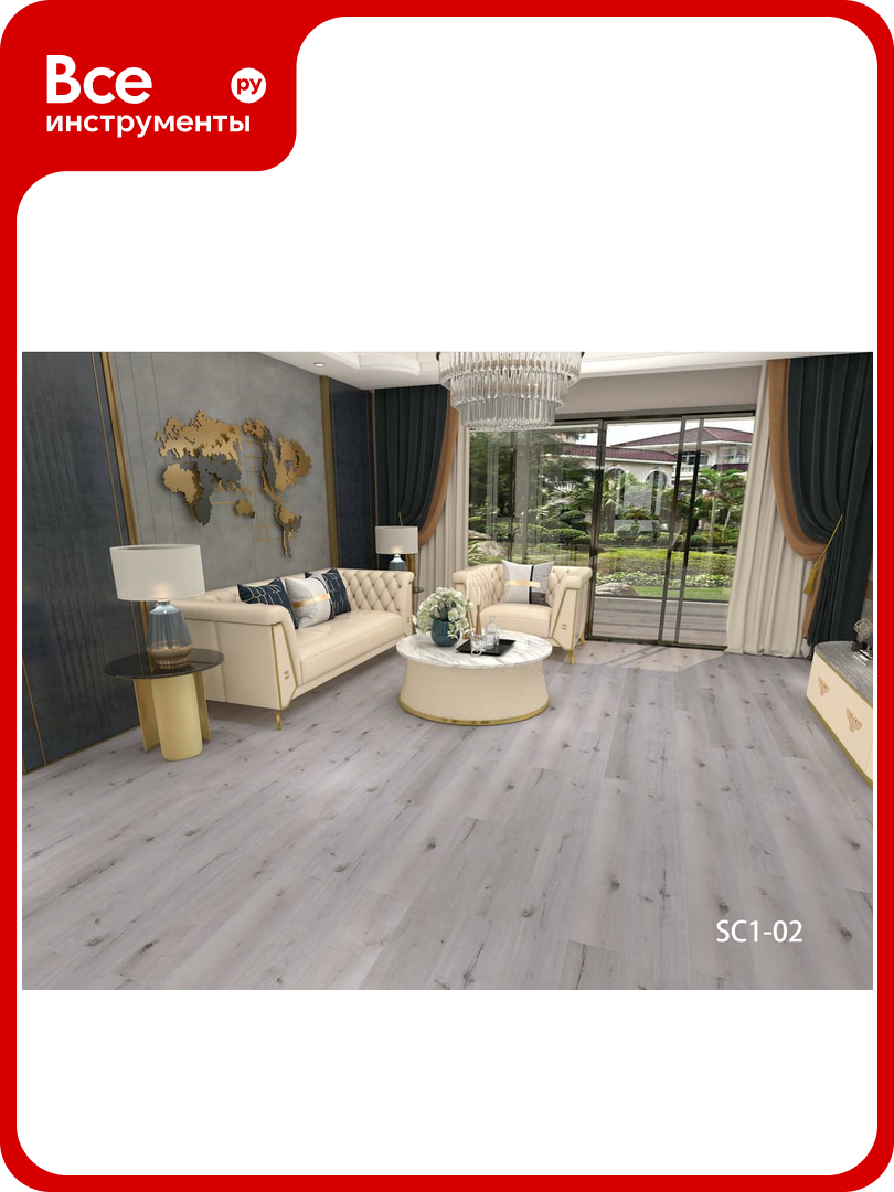 Кварц-виниловый ламинат Aspenfloor Smart Choice SPC 43 класс 3.5 мм SC1-02 Дуб Фостер 1220x184x3.5 мм толщина защитного слоя 0.3 мм 10 шт площадь упаковки 2.245 кв. м 4680427066191