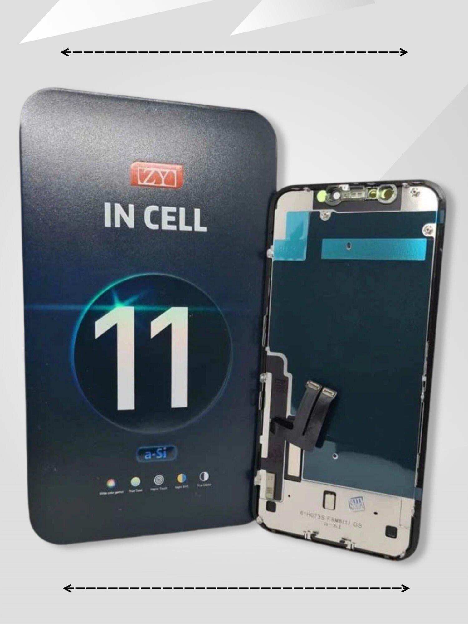 Дисплей на iPhone 11 / Айфон 11 (IN-CELL) в сборе с тачскрином черный + проклейка для защиты — фото 1