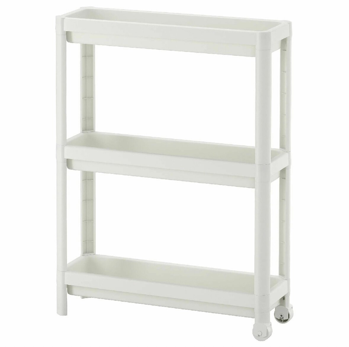 Стеллаж IKEA "VESKEN", на колёсиках, 54 см x 18 см x 71 см, пластик