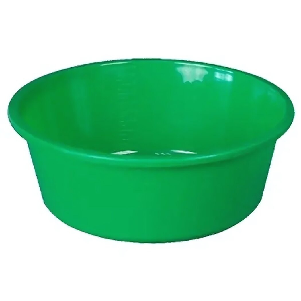 Таз круглый пластиковый 10л  прочный и легкий  зеленый  для дома и дачи