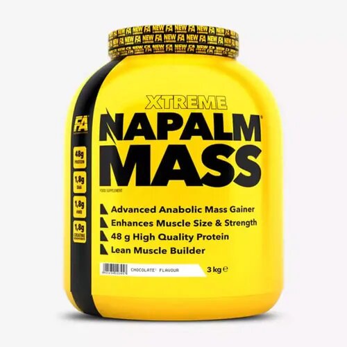 Napalm® Mass от Fitness Authority, гейнер для набора массы, 3кг, 30 порций, со вкусом баунти