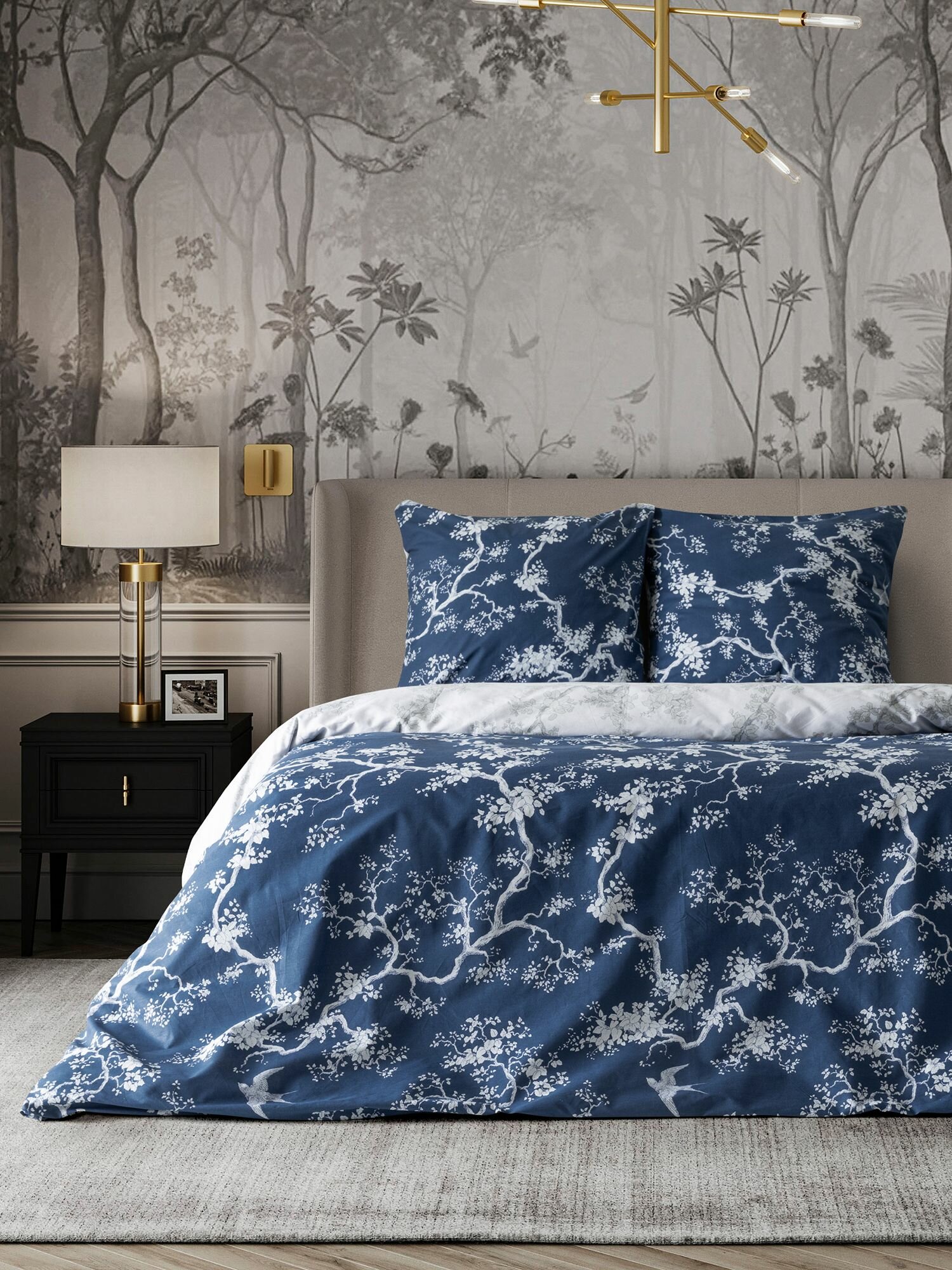 Mia Cara Комплект постельного белья Dolce Vita, Поплин, 2х спальный, нав. 70х70, Chinoiserie blu — фото 1