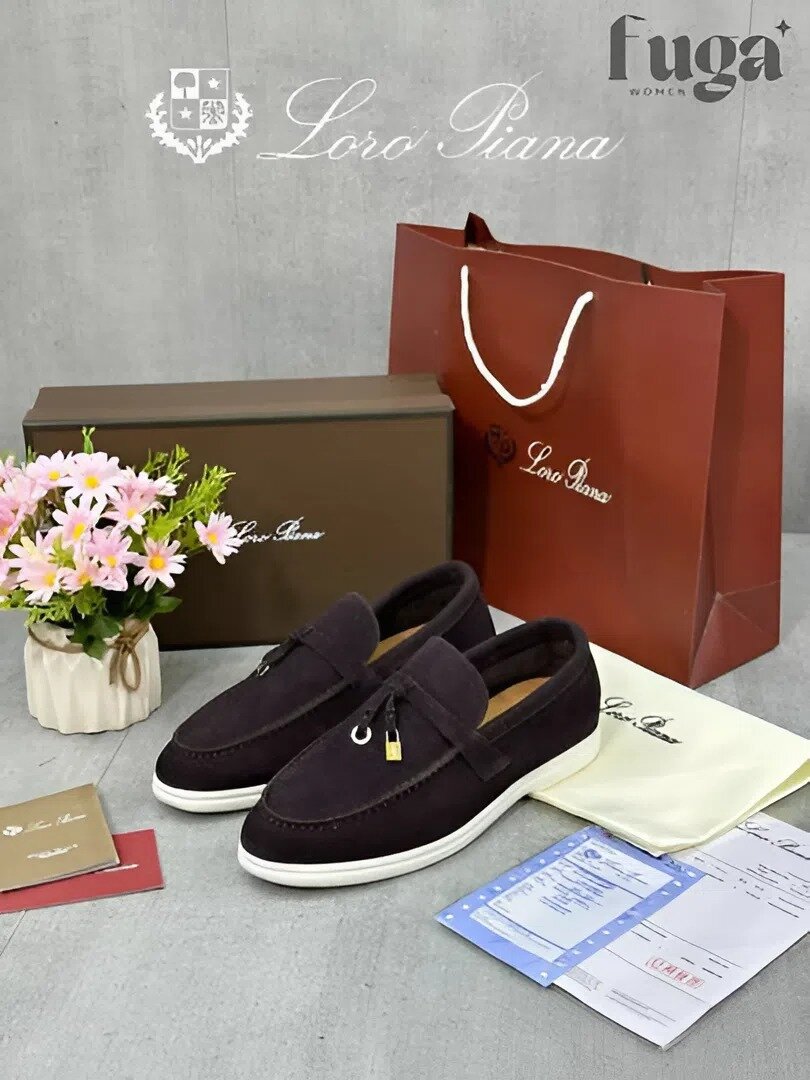 Лоферы Loro Piana линейка, размер 36, Шоколадный