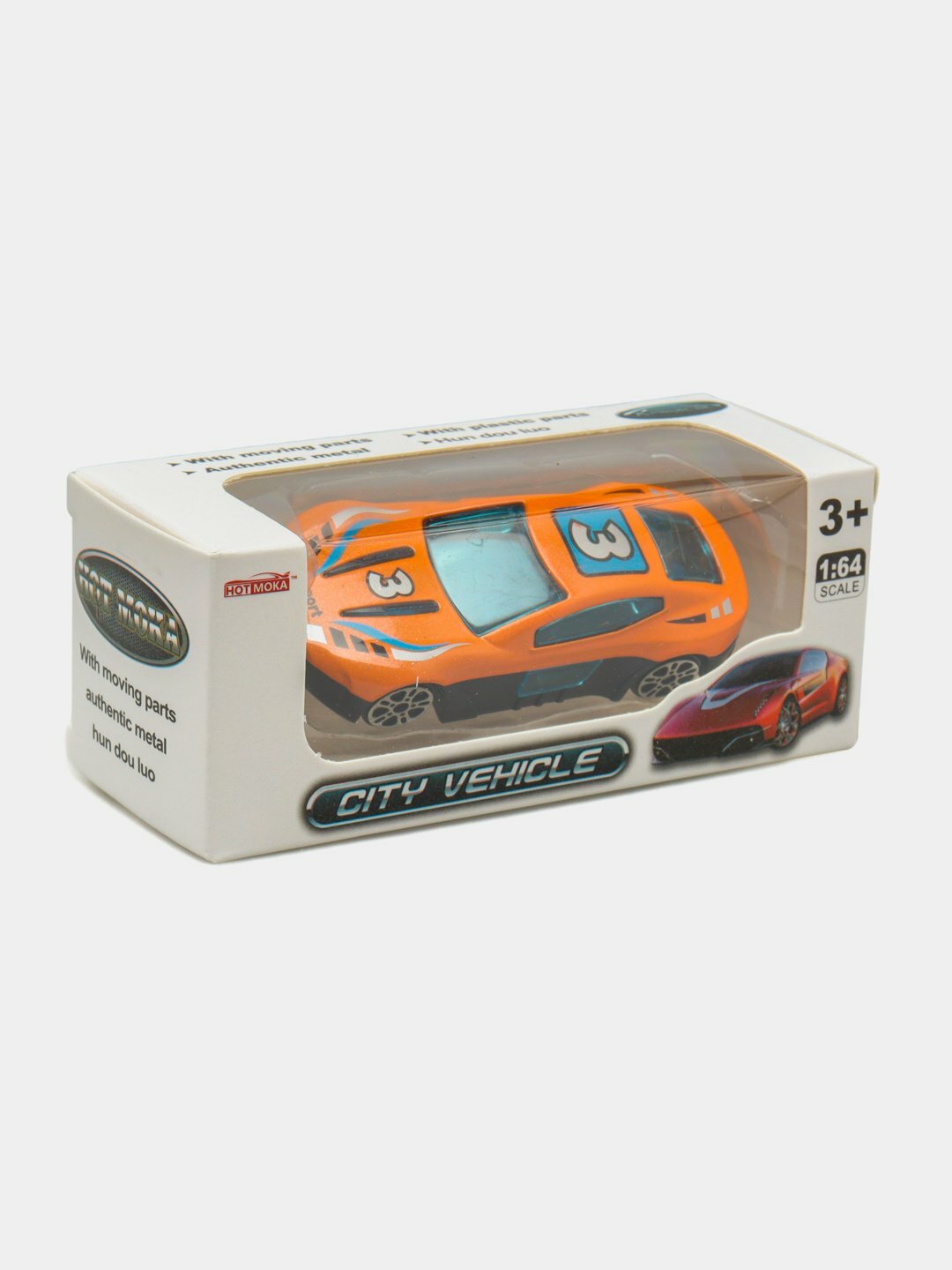 Металлическая спортивная игрушечная машина – масштаб 1:64, скоростные модели в разных цветах и дизайнах, 3+ лет