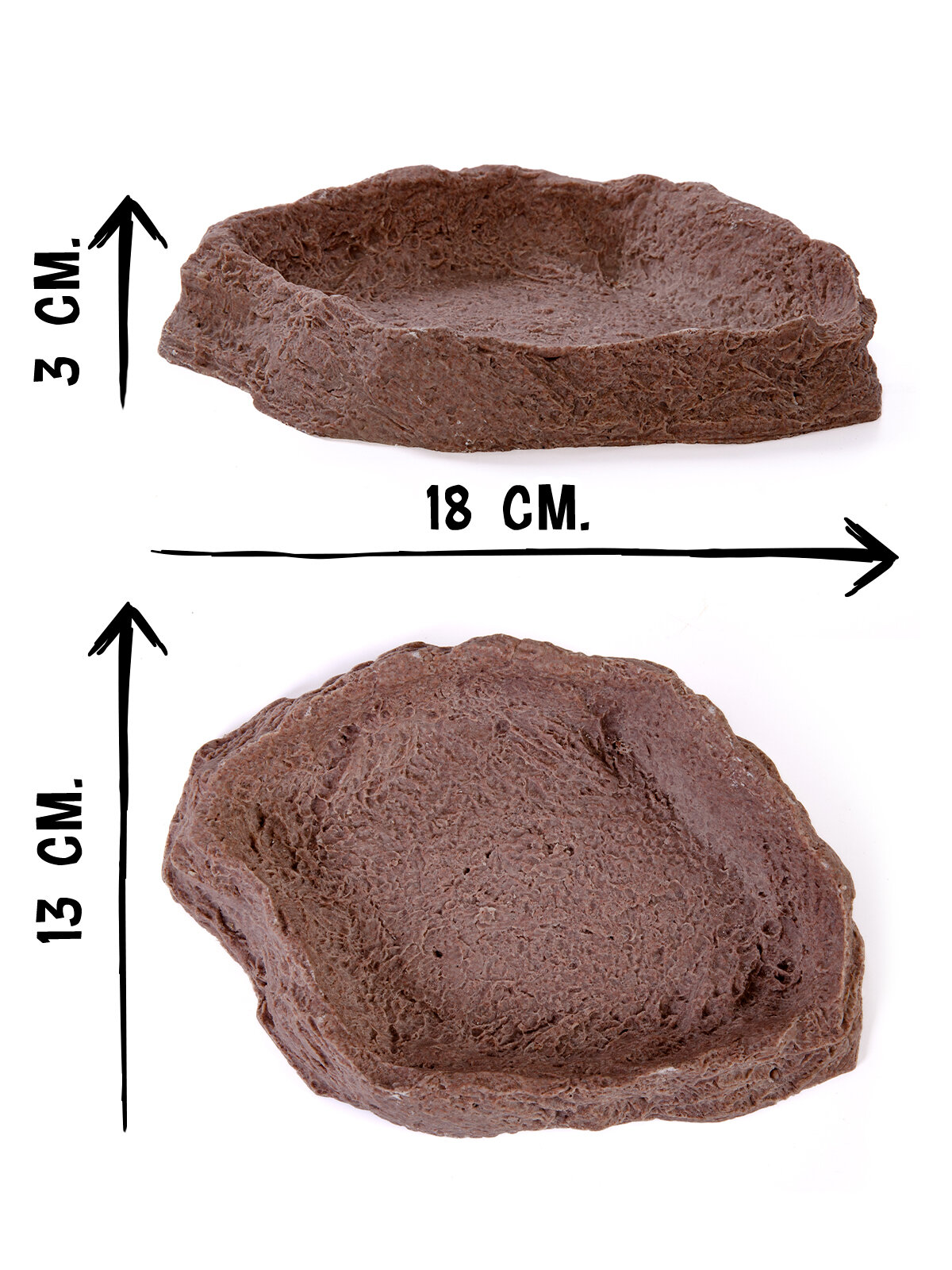 Кормушка для грызунов MCLANZOO Dish полиэфирная смола 18x12x3.5 см коричневая