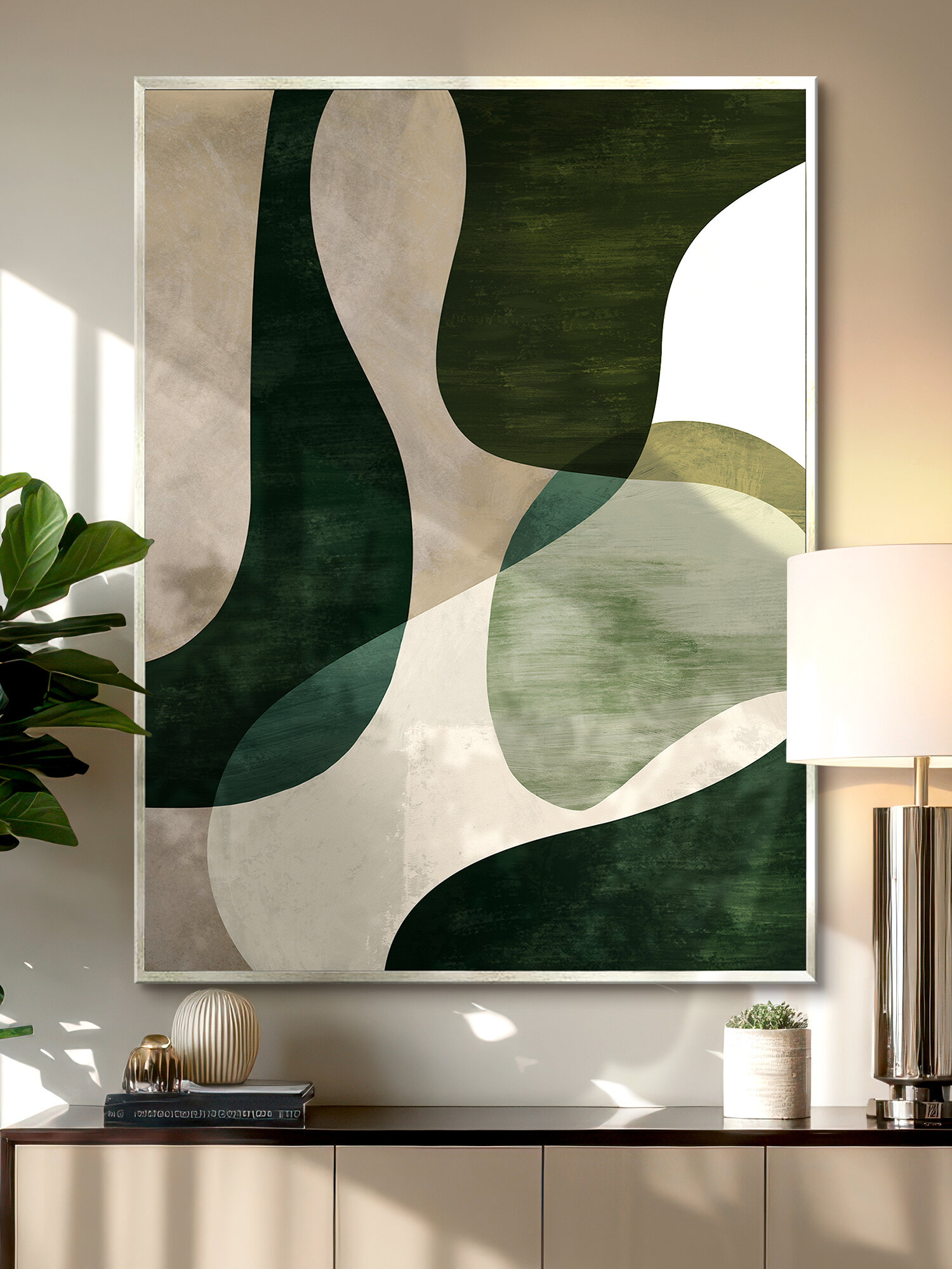 Картина на стену интерьерная в раме абстракция "Слияние форм 2" 61х81 см, Графис