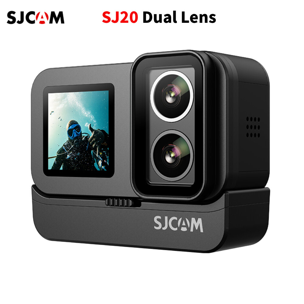 Экшн-камера SJCam SJ20 Dual Lens с креплением цифровым стабилизатором черная