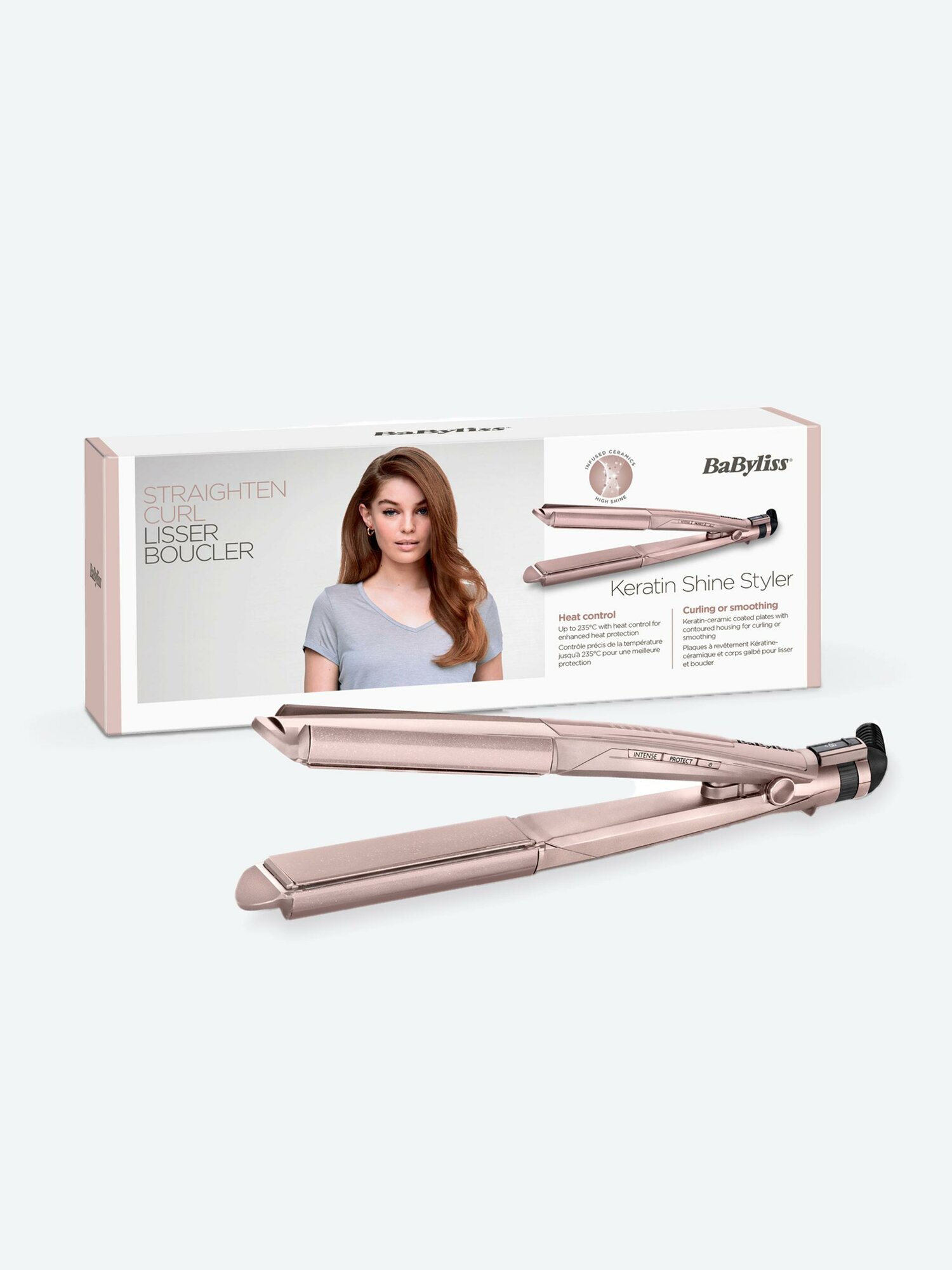 Выпрямитель BaByliss ST335AE, розовый, 6 температурных режимов, керамическое покрытие, 47 Вт