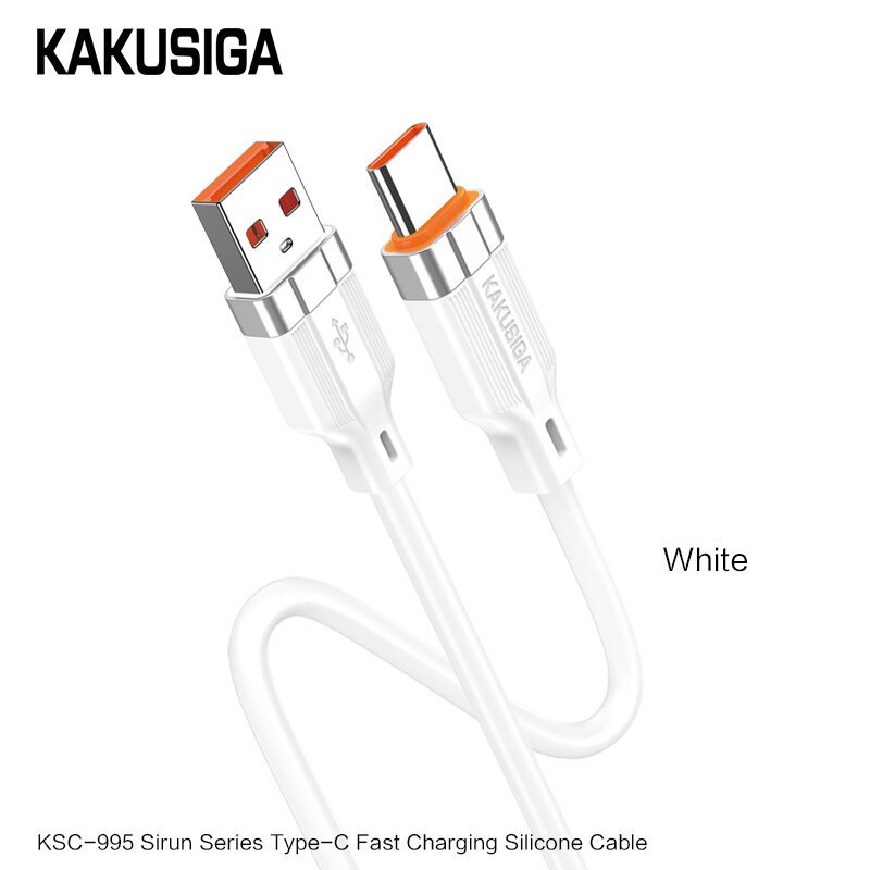 Универсальный USB Type-C кабель KAKUSIGA KSC-995, белый, для быстрой зарядки и синхронизации данных