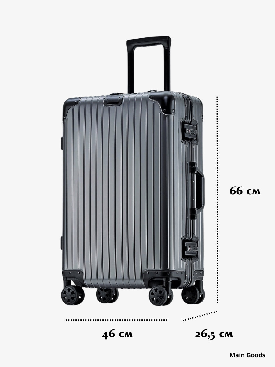 Чемодан , 117 л, размер M, антрацит — фото 1