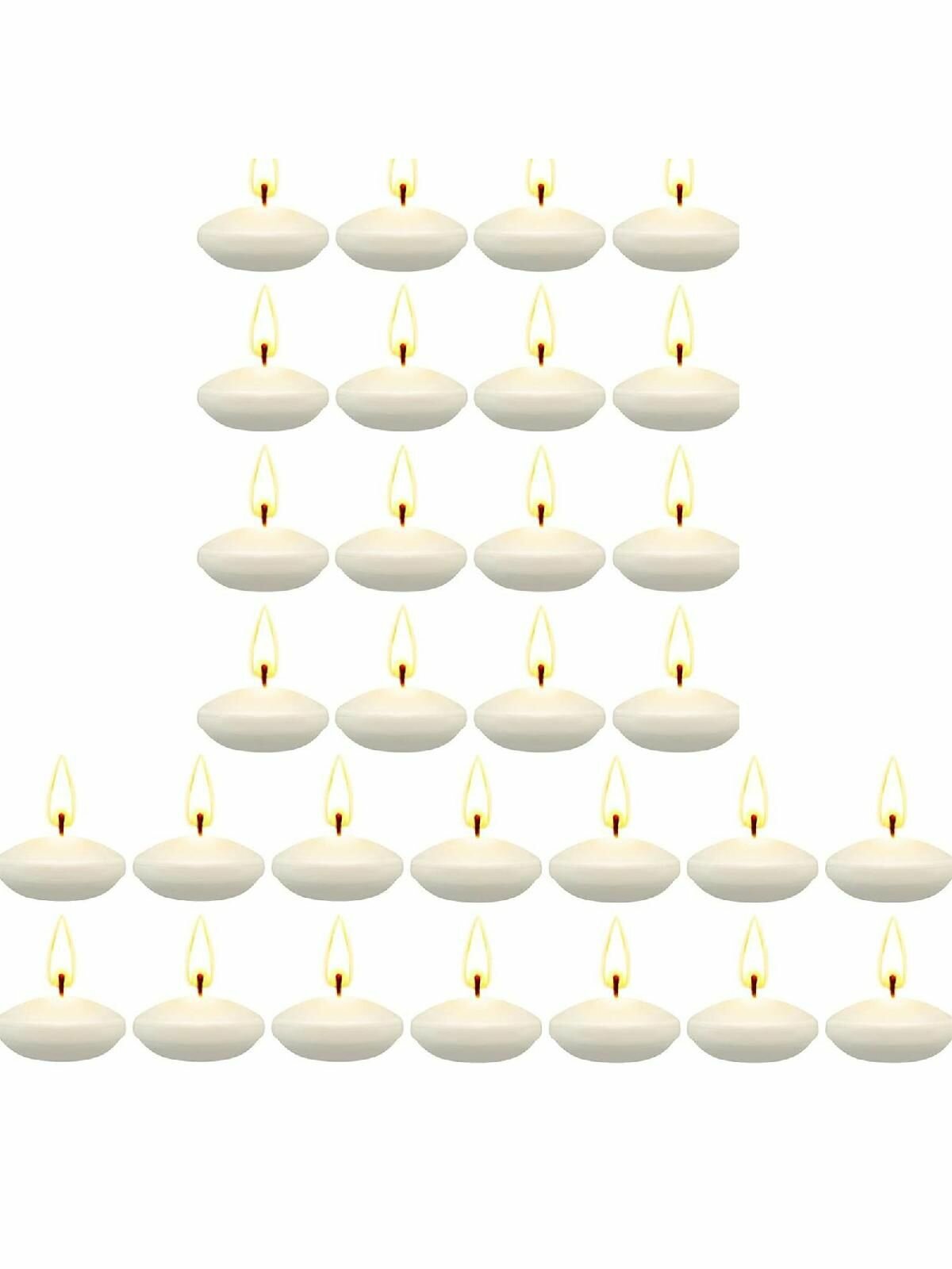Свеча,30 шт, рождественские плавающие свечи без запаха-молочно-белый плавающий воск