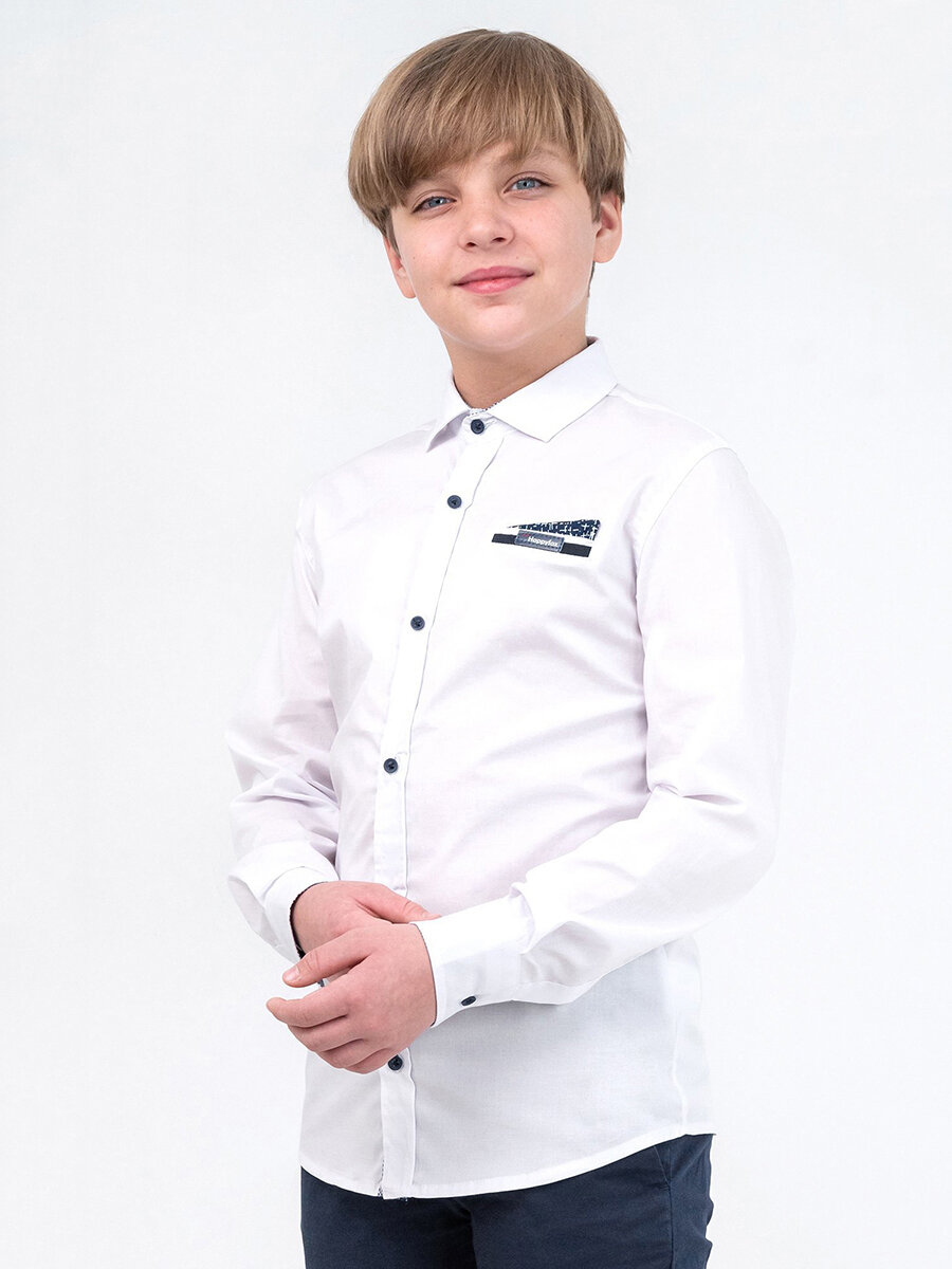 Рубашка Happyfox Школа 2025 размер 146 белый