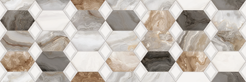 Изображение товара Керамическая плитка PRIMAVERA Hypnose Decor 05 настенная под мрамор глянцевая для ванной, 30 х 90 см, 1,08м2