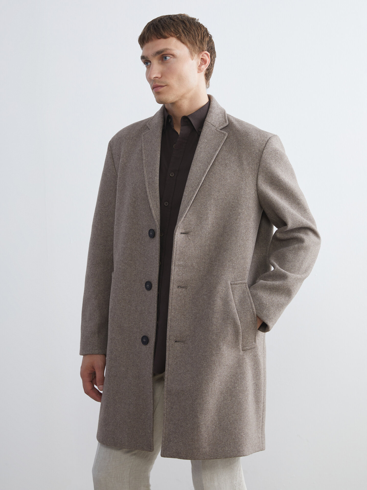 Пальто LC Waikiki, размер XL, бежевый меланж