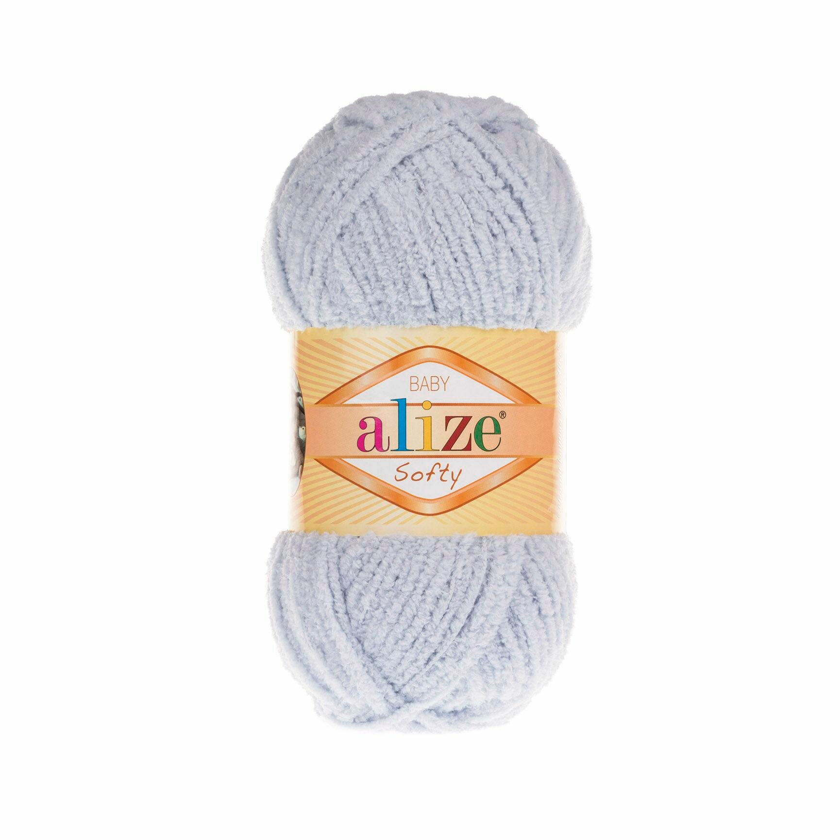 Пряжа для вязания Softy Alize 1 моток (115 м, 50 гр), цвет 416 серый