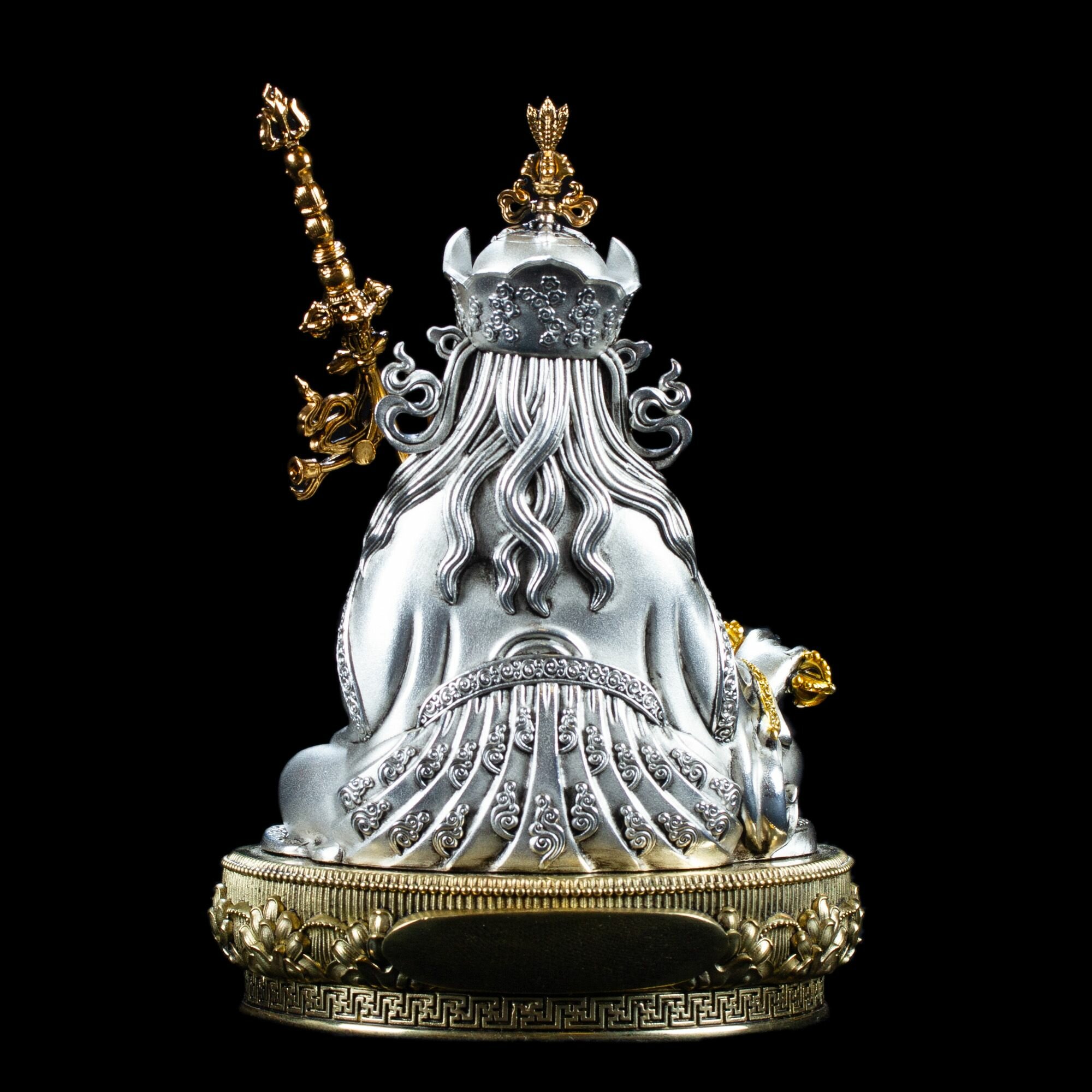 Статуэтка Падмасамбхавы (Гуру Ринпоче), посеребреная 15.5 см — фото 1