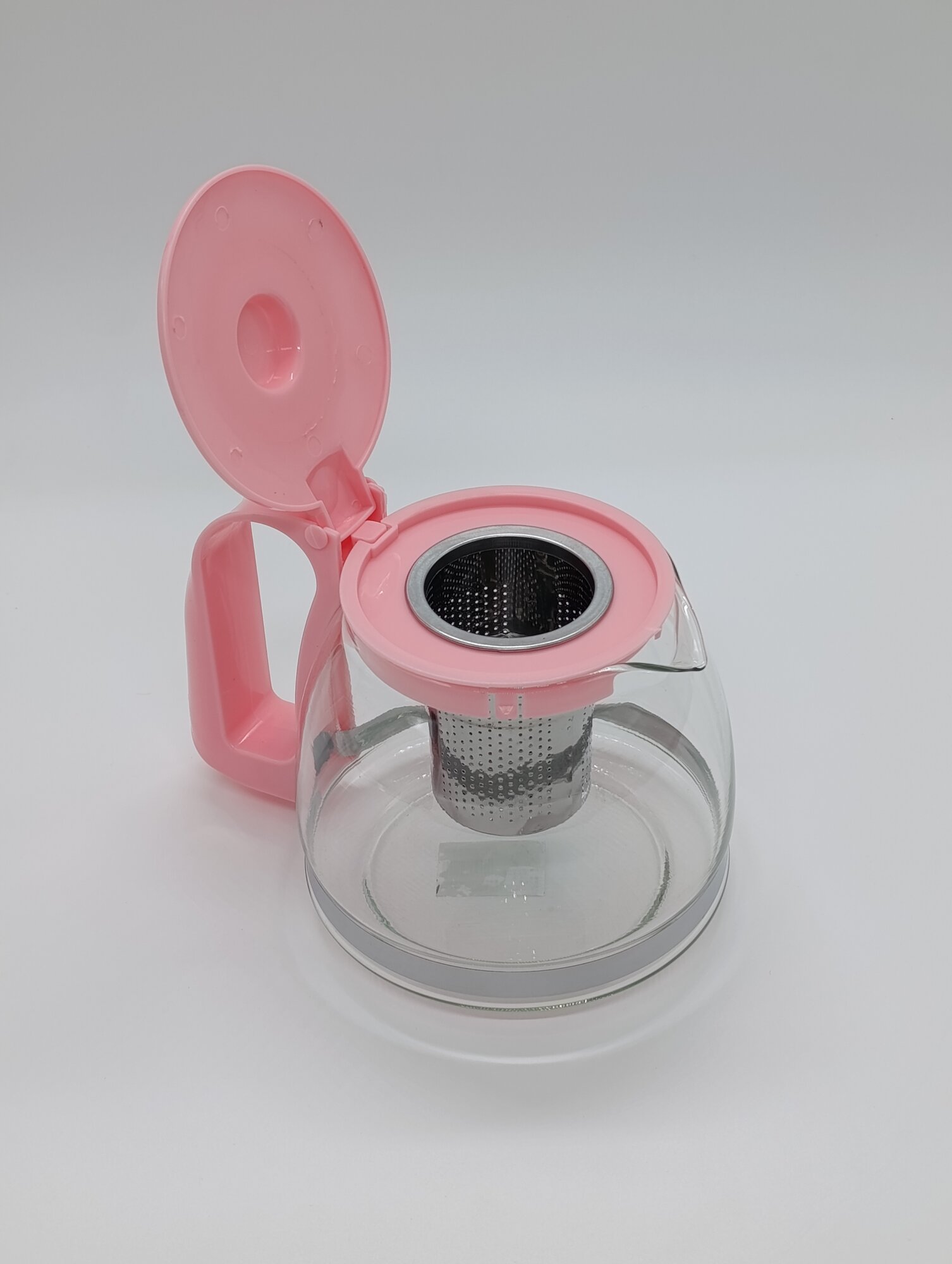 Чайник 13002, стеклянная колба, металлический фильтр, пластиковая ручка