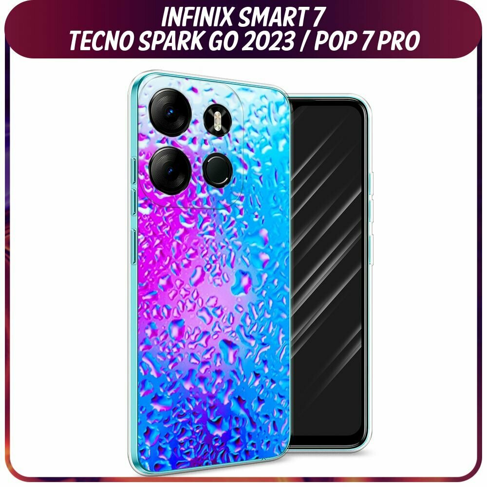 Чехол на Tecno Spark Go 2023/Infinix Smart 7 / Текно Спарк Гоу 2023/Инфиникс Смарт 7 с принтом "Капли на стекле"