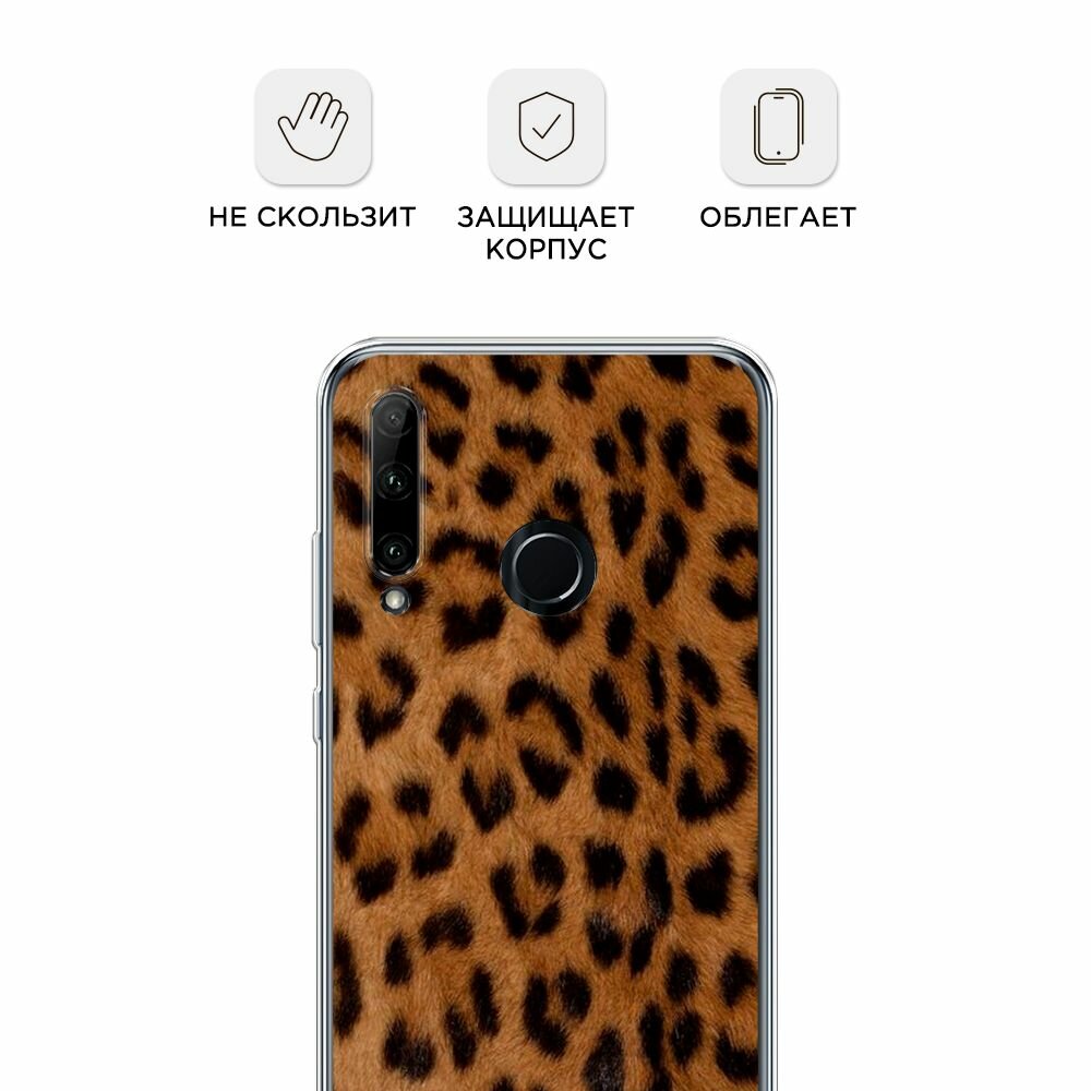 Чехол на Honor 10i/20 Lite 2019/20e/Huawei P Smart Plus 2019 / Хонор 10i с принтом "Мех леопарда" — фото 1