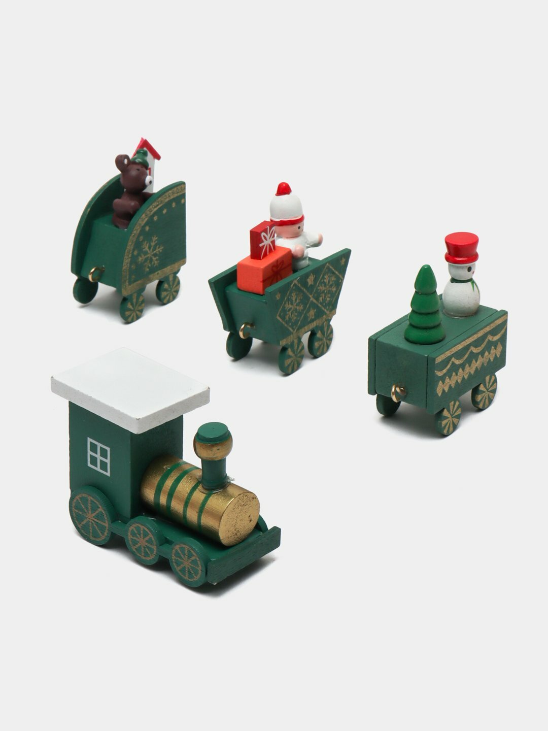Новогодний игрушечный поезд - Бежевый меланж — фото 1
