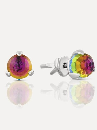 Изображение товара Серьги пусеты, серебро, 925 проба, кристаллы Swarovski