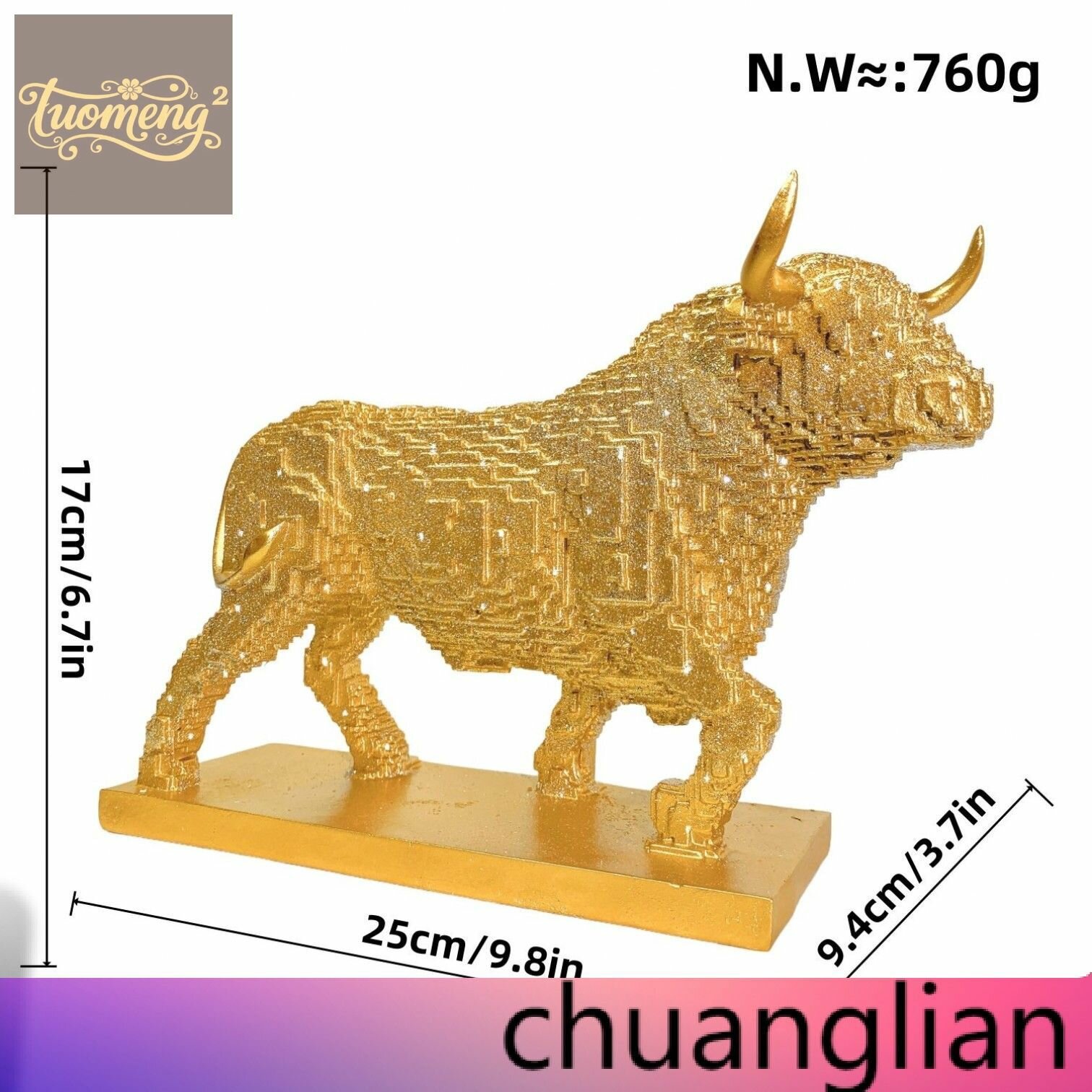 Статуэтка CHUNZHIRAN Легкое роскошное украшение для выгула коровы(25см * 9.4см * 17см), декор для дома интерьера