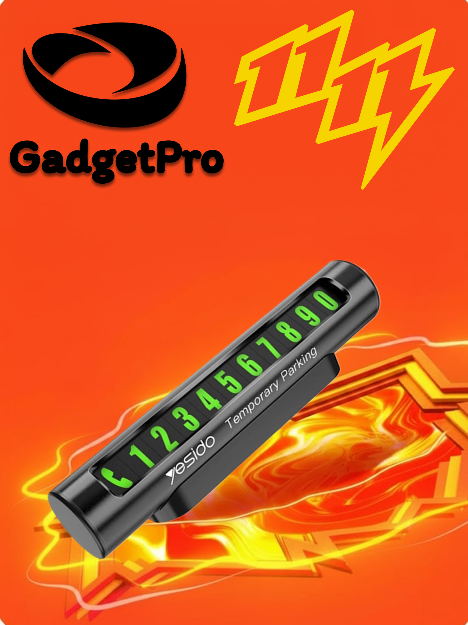 Парковочная автовизитка Yesido C68 с набором цифр, скрывающимся номером, крепление 3M, черная