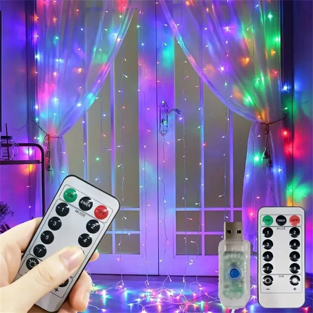 Праздничная светодиодная гирлянда STUXMOS Multicolor USB-3Mx3M 300LEDs