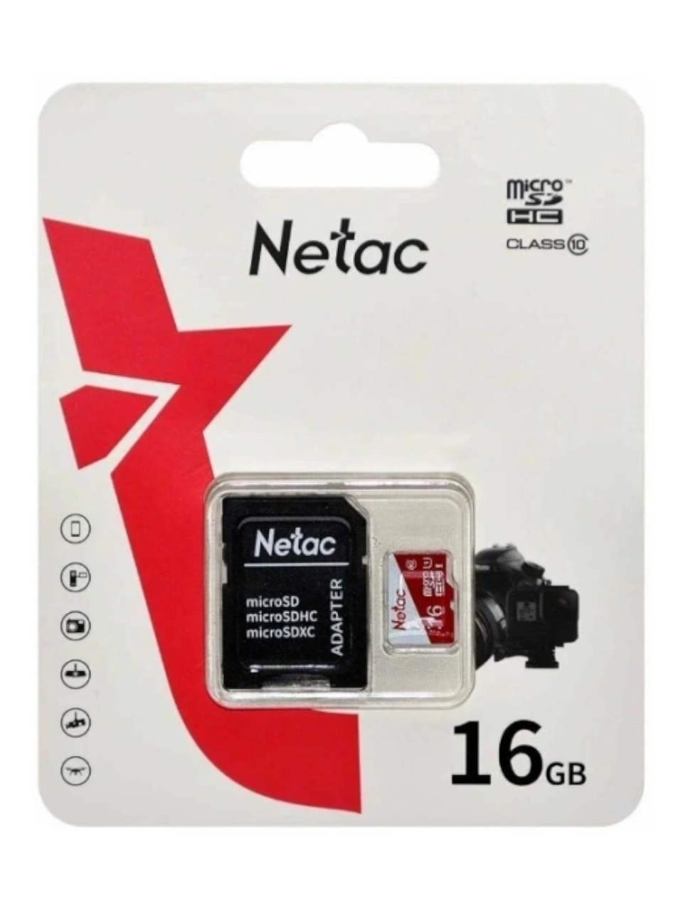 Карта памяти Netac P500 ECO NT02P500ECO-016G-R, 16 GB, Micro SD