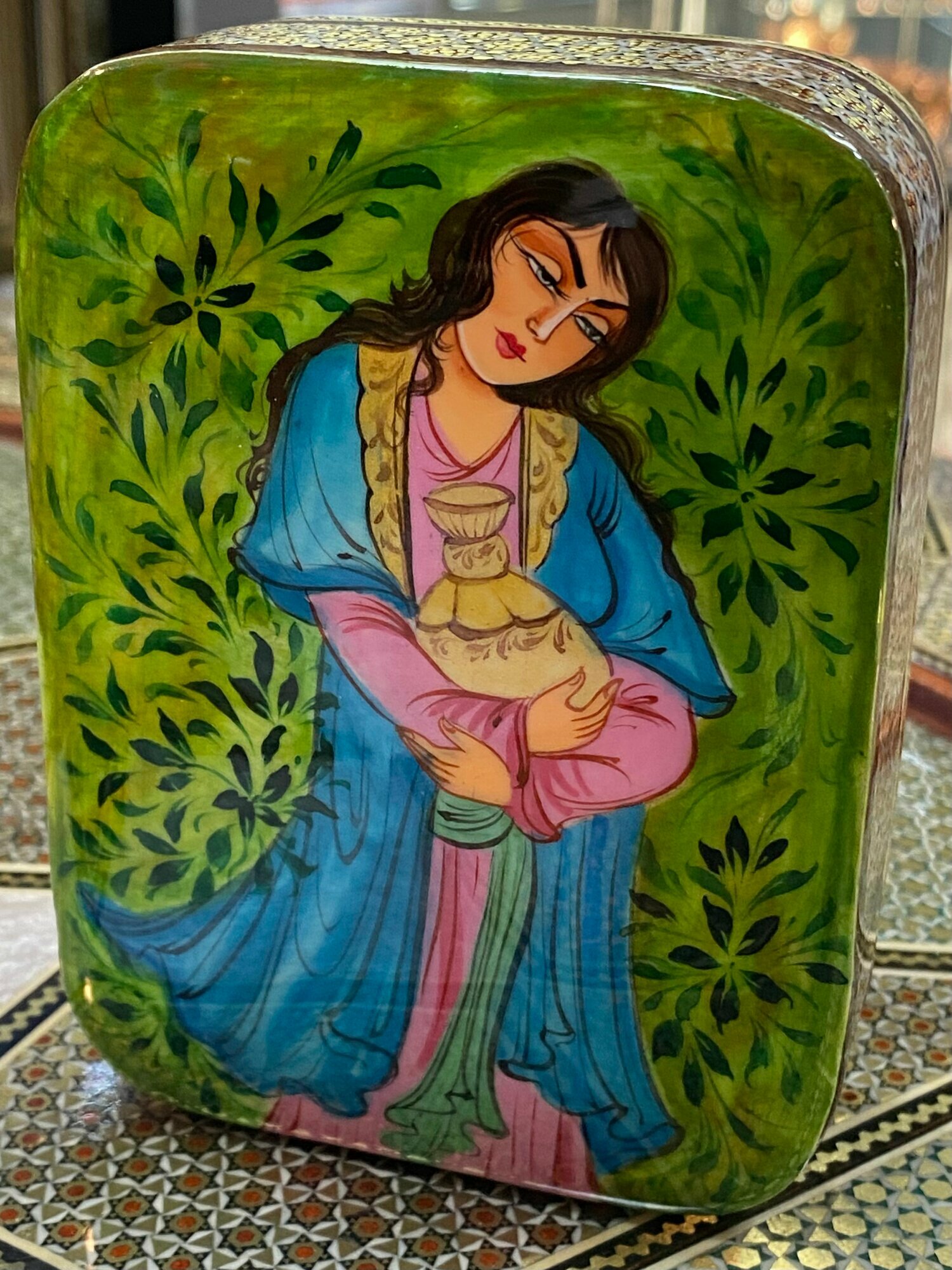 Чехол-Футляр "Персидский базар", для покерных карт, ручная работа, дерево