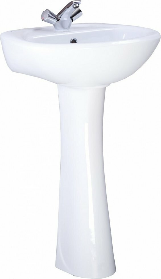 Раковина с пьедесталом Santeri "Соната" фарфор полукруглая 54х48.5 см белая
