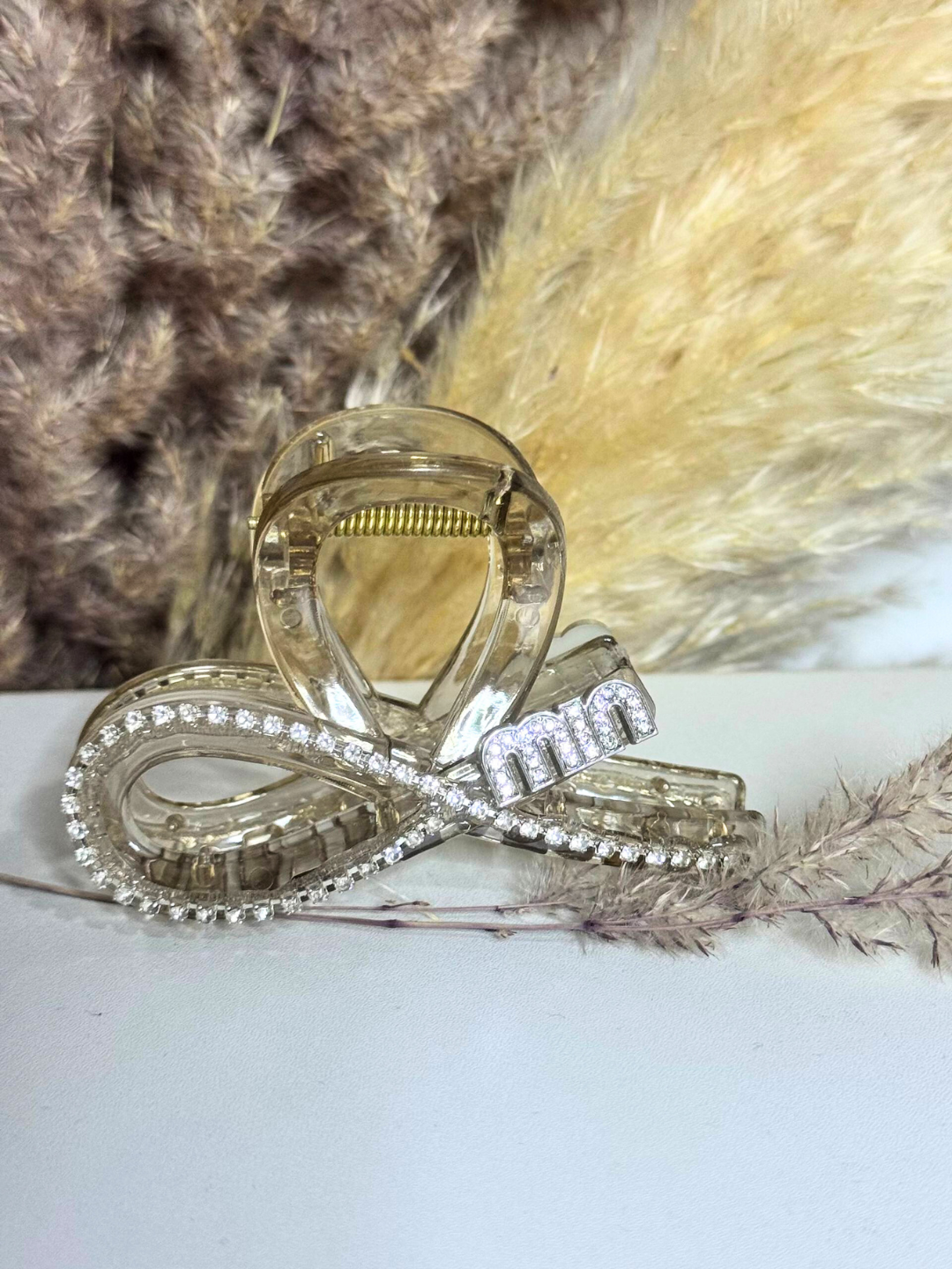 Заколка для волос с кристаллами — премиальная матовая автомат-заколка