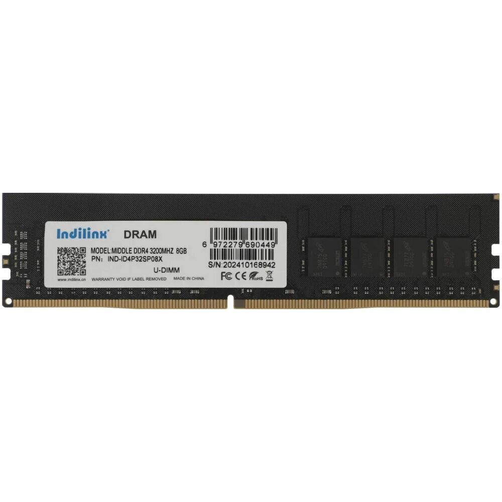 Модуль памяти DIMM 8Gb DDR4 PC25600 3200MHz Indilinx (IND-ID4P32SP08X)