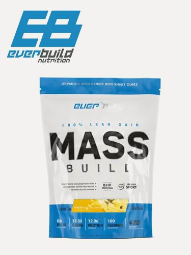 Изображение товара Гейнер Everbuild Nutrition MASS BUILD GAINER 1000 гр Вкус: Ваниль