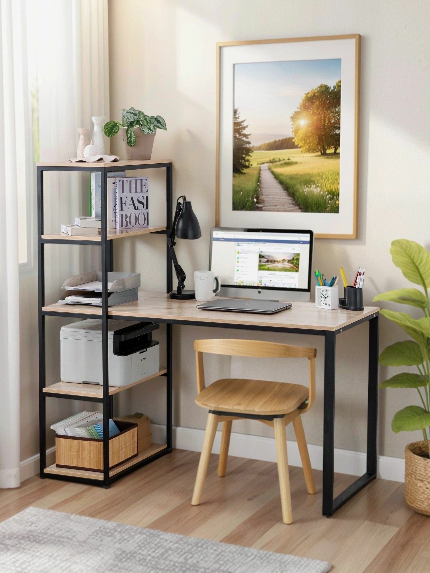 Стол письменный, офисный, компьютерный Георг, Дуб Сонома, 140х60х75см