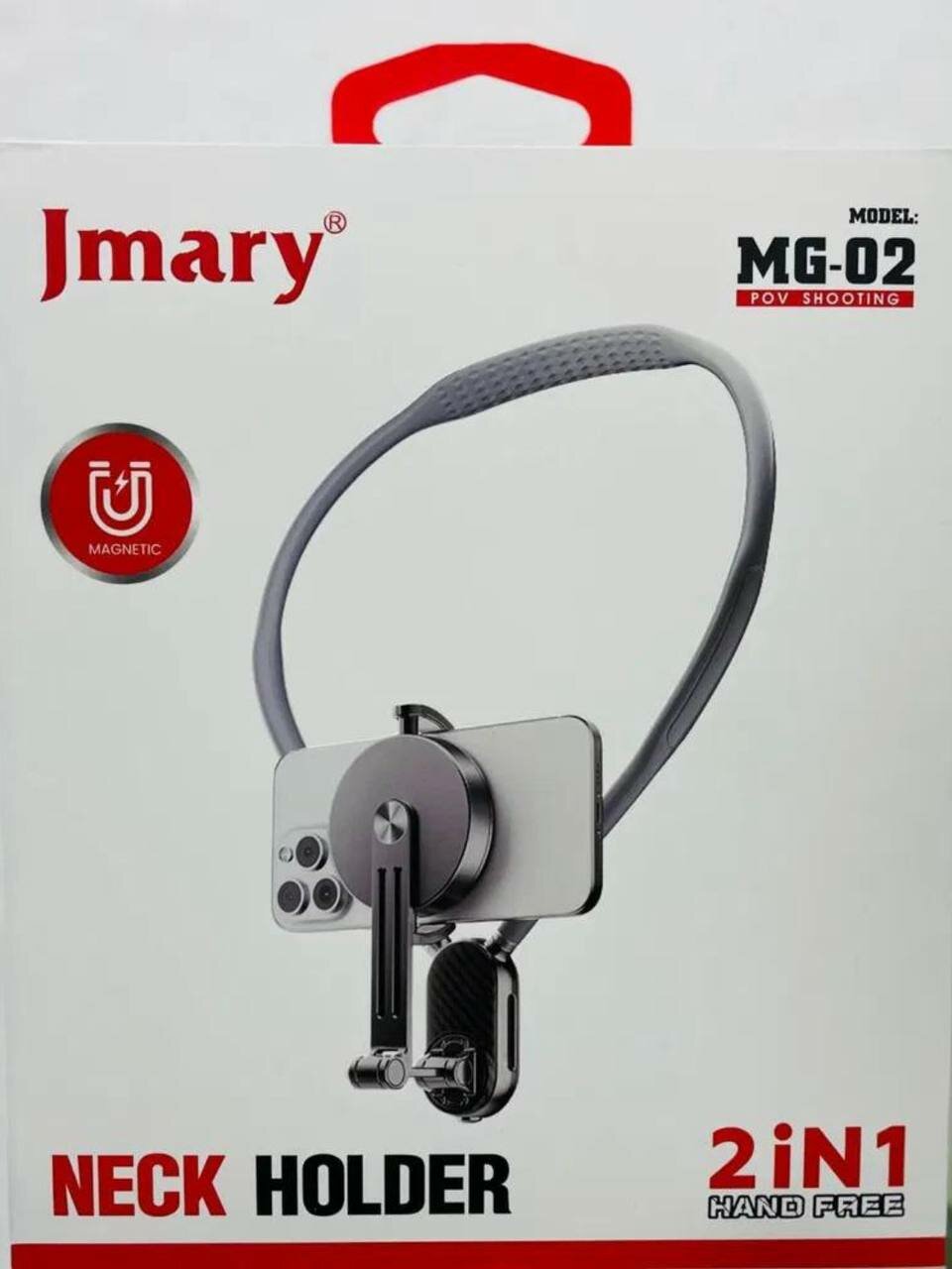 Держатель для смартфона Jmary MG-02, магнитный, шейный, до 300 г, ремень 66 см