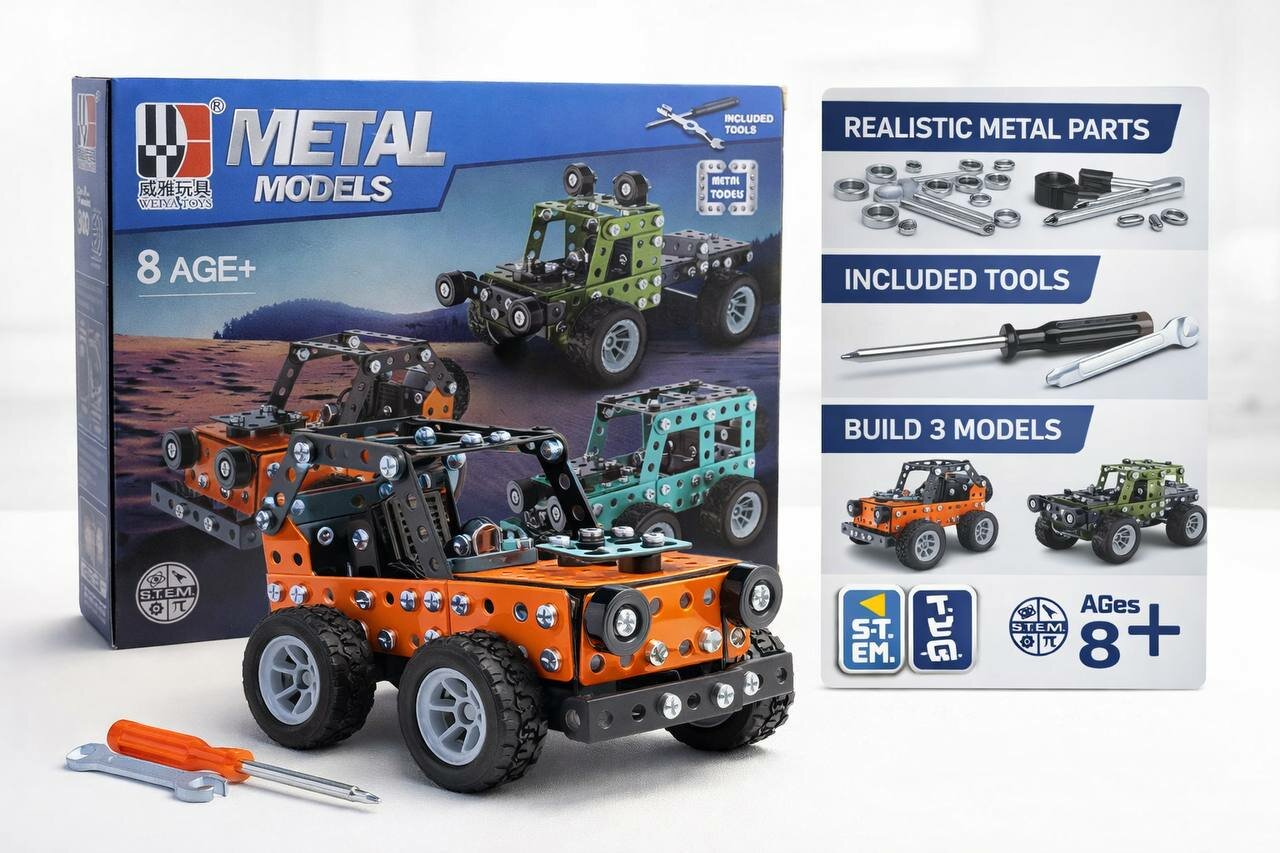 Конструктор винтовой "Транспорт", 190 деталей, металлический