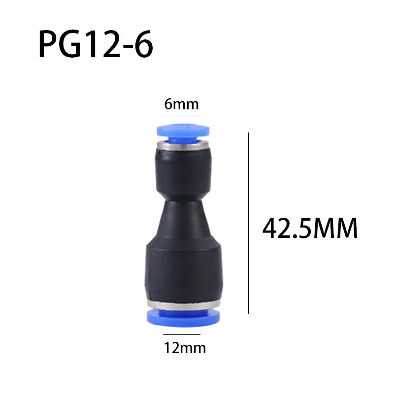 Пневматический фитинг PG12-6, 42.5 мм