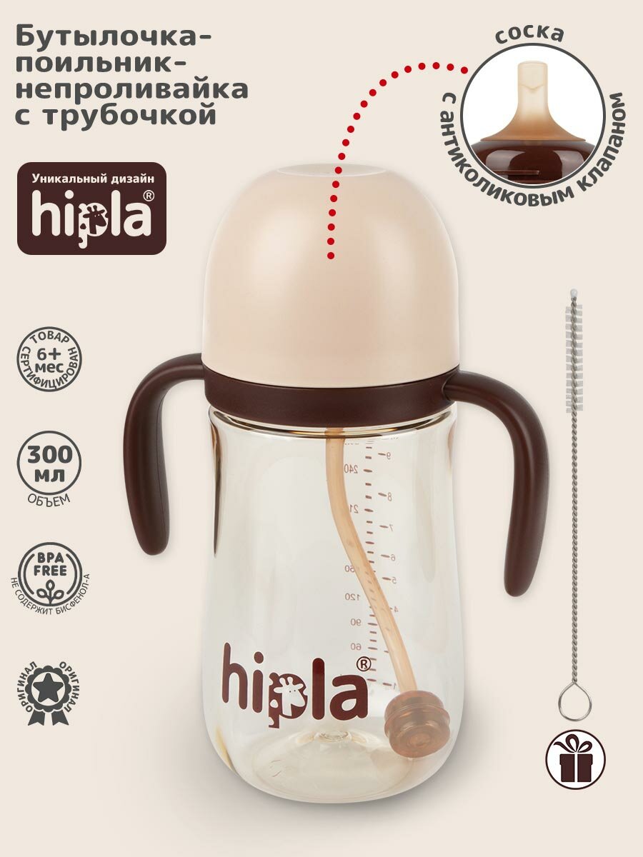 Бутылочка - поильник непроливайка с трубочкой