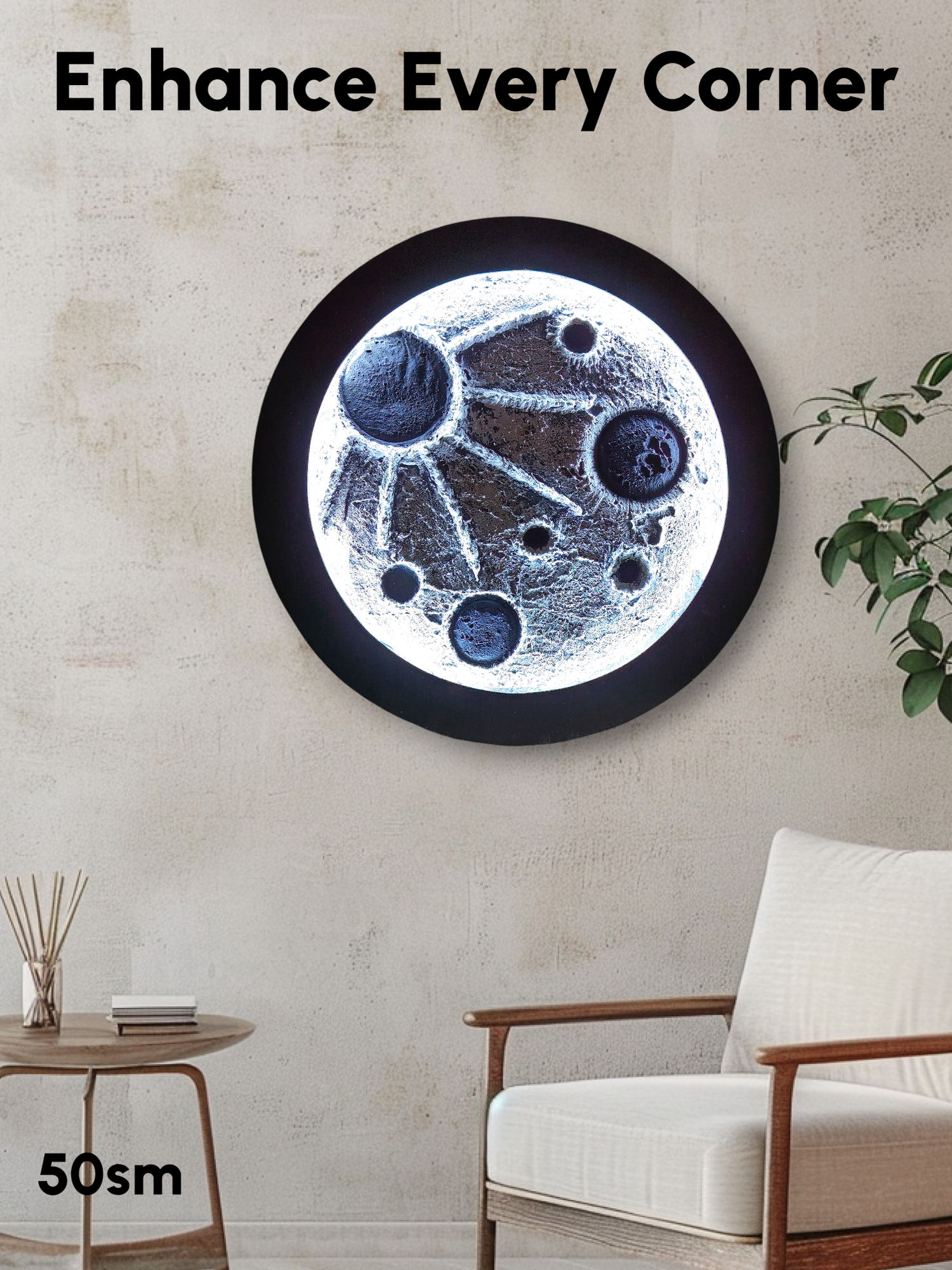 Мечта в реальности! Настенная 3D Луна: Окунитесь в атмосферу космоса и волшебства прямо у себя дома