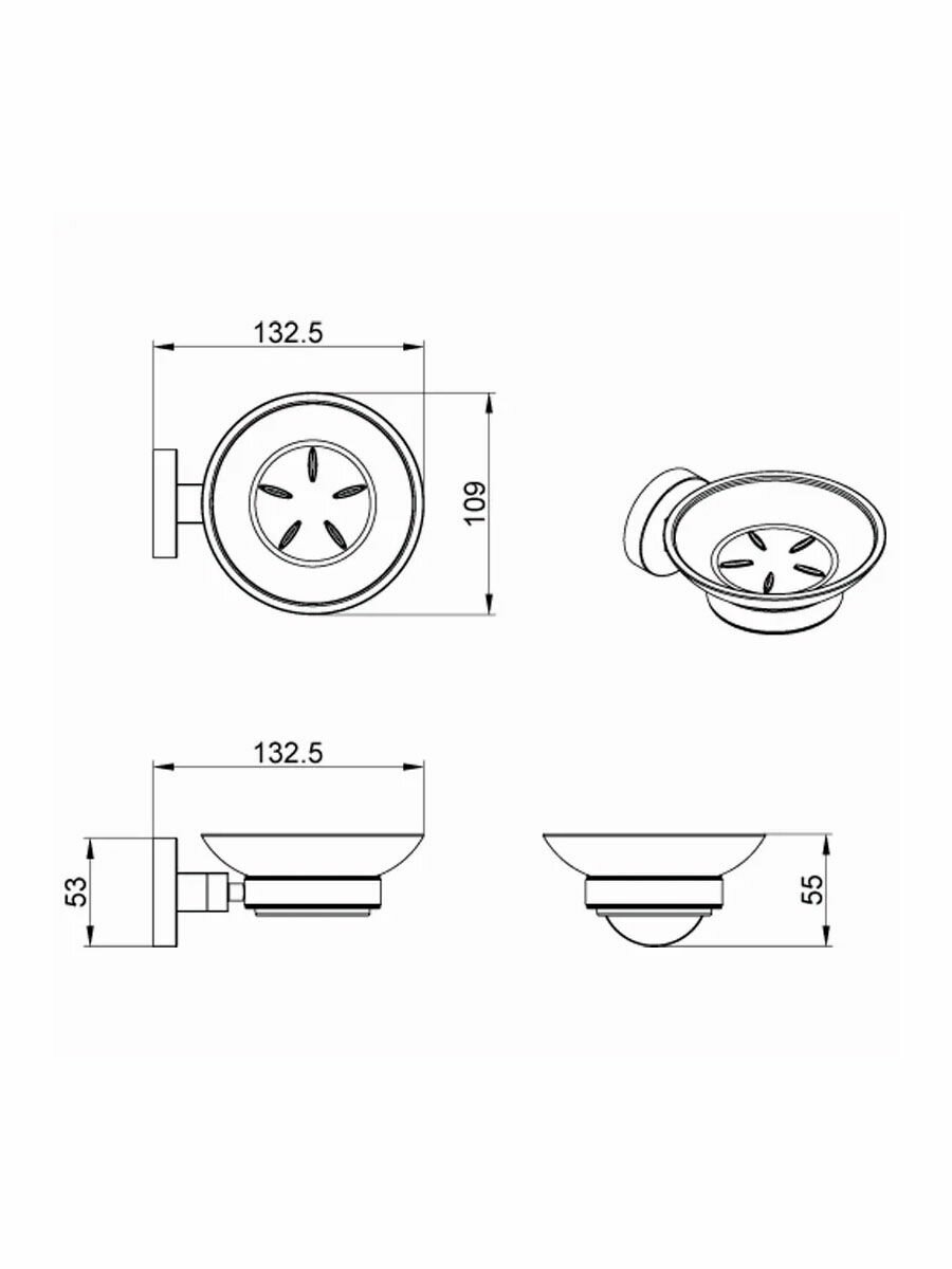 Мыльница Azario NESSY, хром (AZ-73108) — фото 1