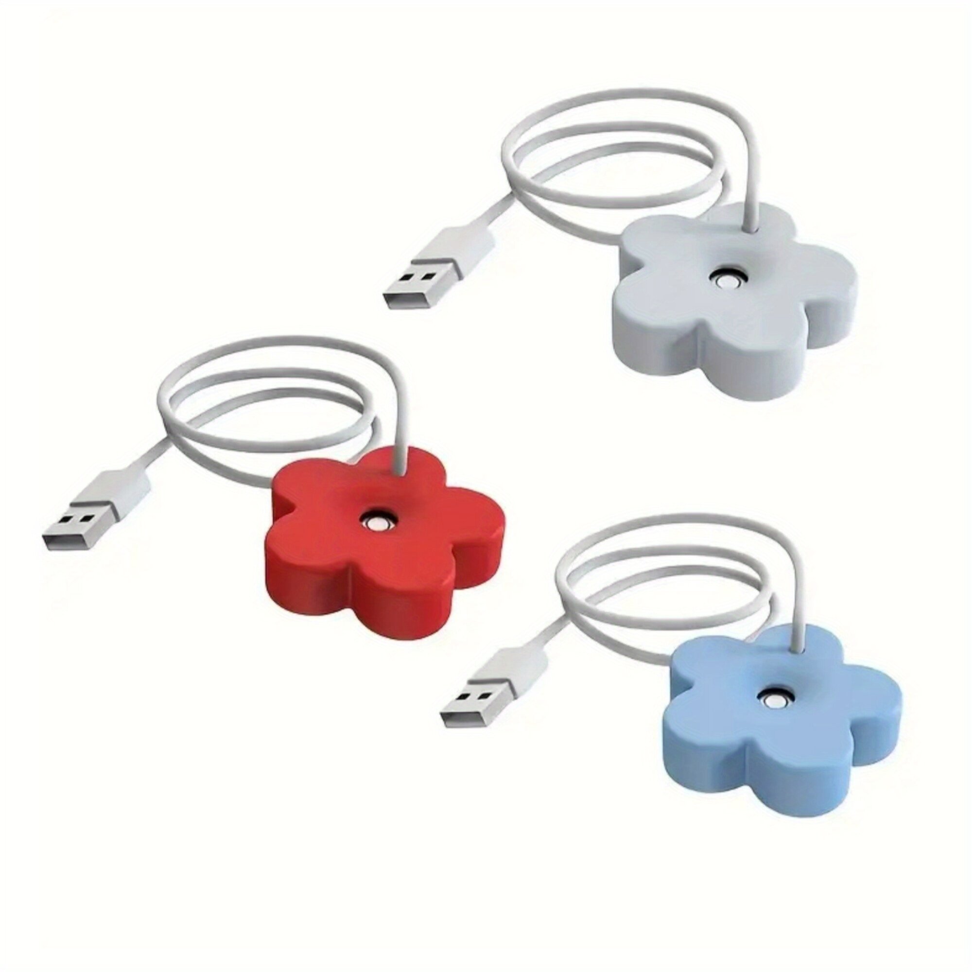 Компактный портативный USB увлажнитель воздуха, комплект из 3 шт, настольный бесшумный низковольтный прибор с автоотключением для офиса, спальни и небольших помещений