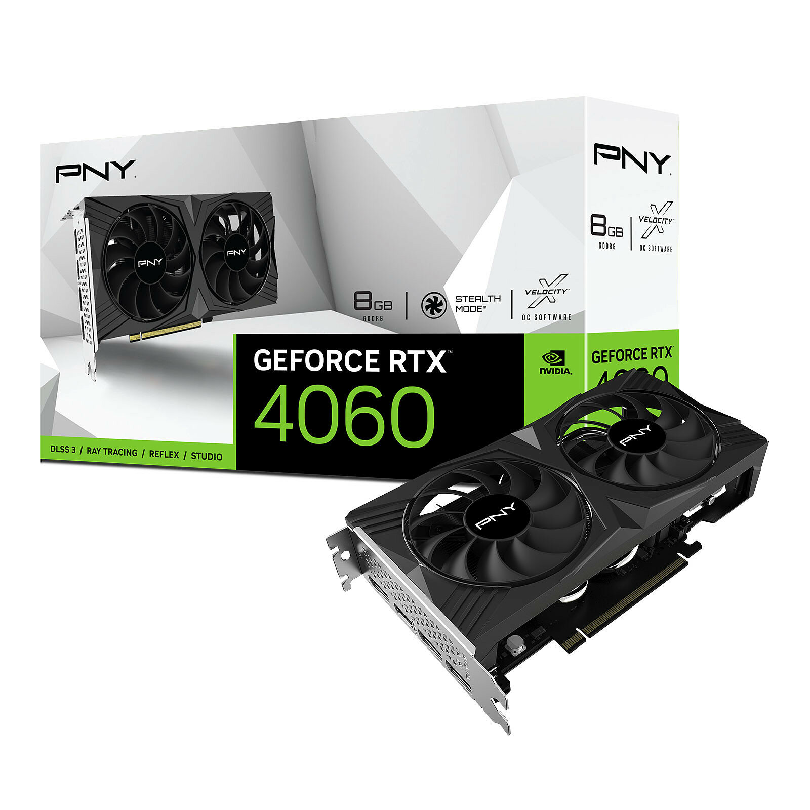 PNY GeForce RTX 4060 8 ГБ VERTO Dual Fan 8 ГБ GDDR6 PCI-E 3x DP HDMI