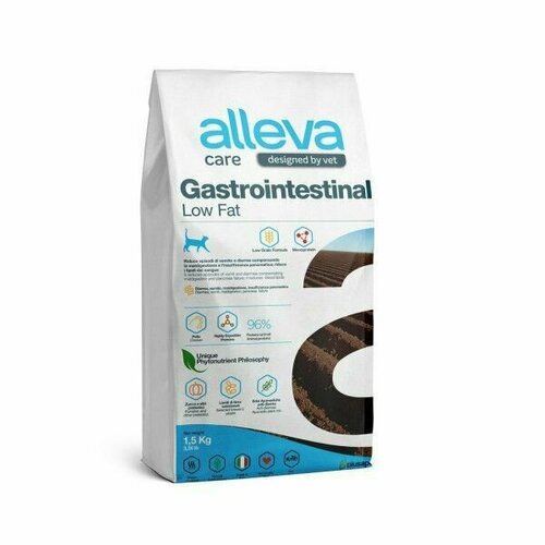 Сухой корм Alleva Care Cat Gastrointestinal Low Fat диетический , для кошек всех возрастов, при заболевании ЖКТ , с курицей и тыквой, 1,5 кг