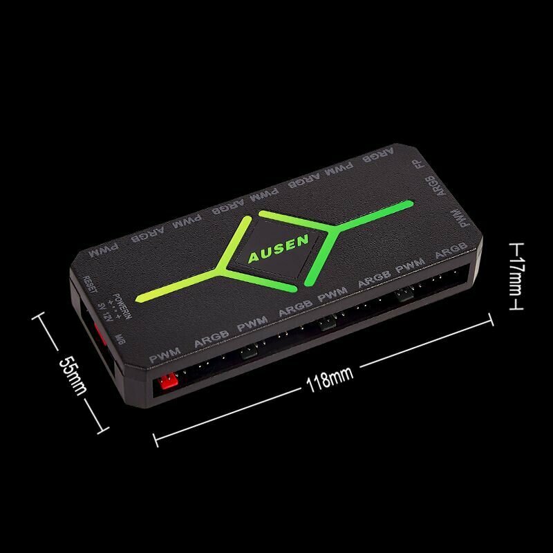 Контроллер для вентиляторов Ausen 5V 3PIN ARGB/4pin pwm SATA с пультом