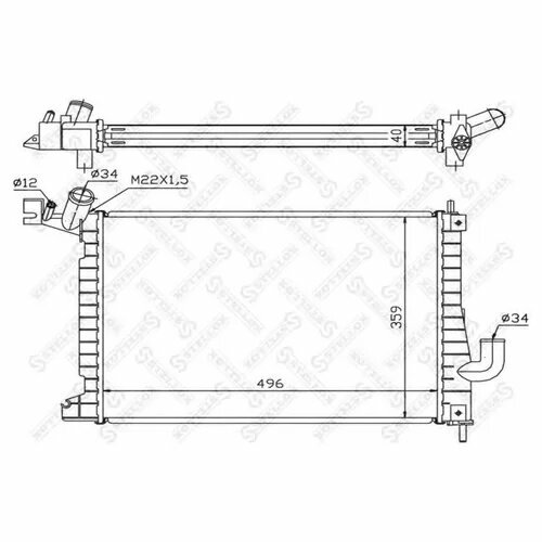 Радиатор системы охлаждения Opel Vectra 2.0DTi 16V 97-02, 1025262SX STELLOX 10-25262-SX