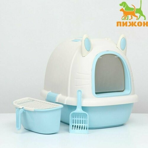 Туалет-домик с большим выдвижным поддоном 50 х 40 х 41 см голубой 5235₽