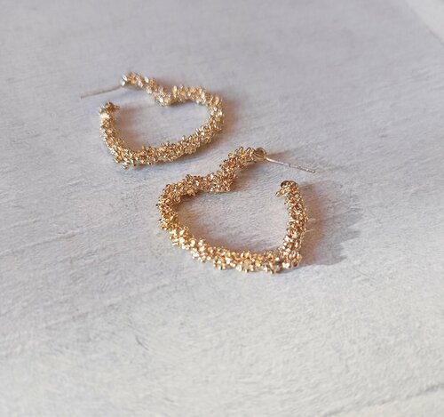 Серьги одиночные Fashion jewelry, размер/диаметр 4 мм., золотой