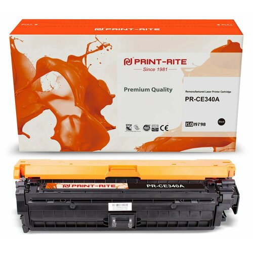 Print-Rite PR-CE340A картридж лазерный (HP 651A - CE340A) черный 13500 стр print rite pr q7516a картридж лазерный hp 16a q7516a черный 12000 стр